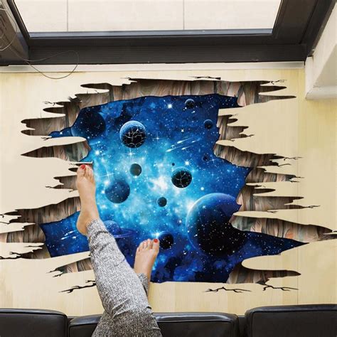 Galaxy Planet Space Murals Wall Decal Creative 3d Cosmic Milky Way