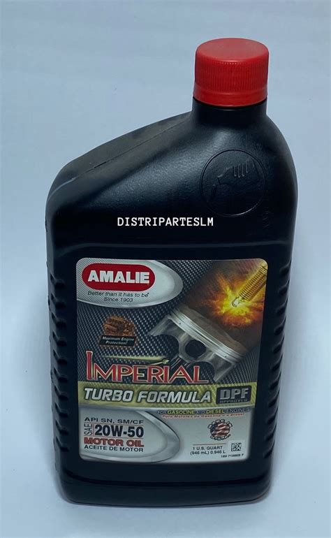 Aceite Amalie 20w50 Imperial Cuarto Distripartes Lm