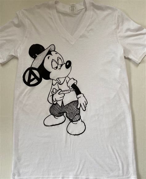 Punk Adult Junkie Mickey Mouse Mature Print Anarchy Tshirt Etsy