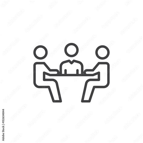 Business Meeting Line Icon Outline Vector Sign Linear Style Pictogram