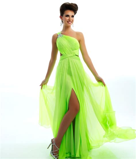 Unique Vintage Green Prom Dress Lime Green Prom Dresses One