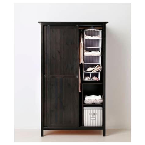 Take a look at this post on alternative rails for pax sliding doors. HEMNES Wardrobe with 2 sliding doors - black-brown - IKEA