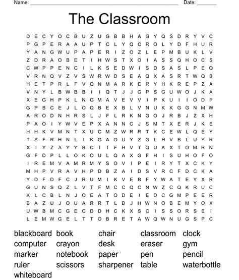 The Classroom Word Search Wordmint