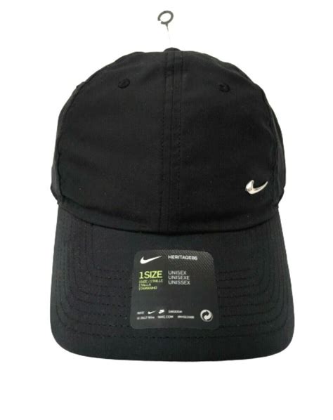 Nike Metal Swoosh H86 Black Unisex Adjustable Baseball Cap One Size Hat