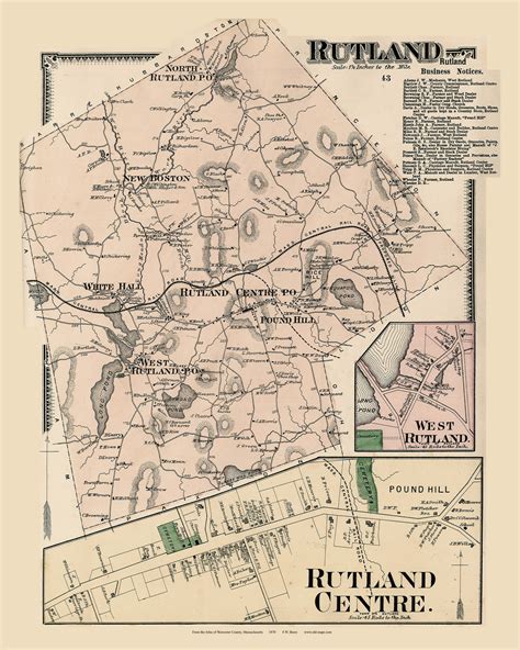 Rutland Town Rutland Centre And West Rutland Villages Massachusetts