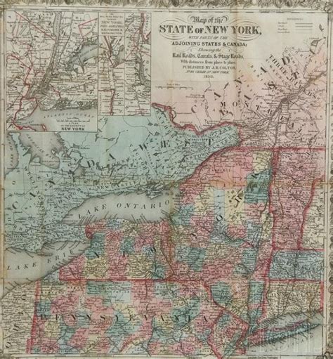 Antique New York Map 1850 Lot 370