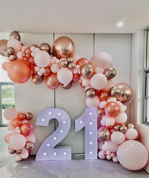 21st Birthday Rose Gold And Pale Pink 21st Birthday Party Decor 21st
