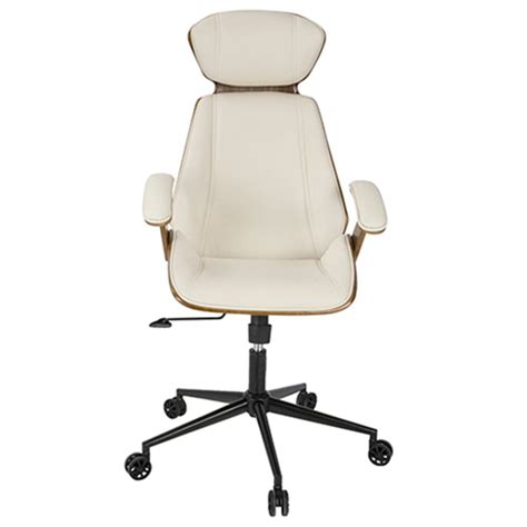 The two armrests are topped with leather padding. Spectre Mid-Century Modern Adjustable Office Chair in ...