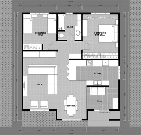 Espectáculo inteligente utilización del espacio y plano de planta. Idea planos de casa pequeña de un piso