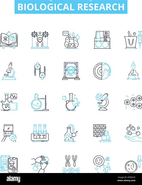 Biological Research Vector Line Icons Set Biology Research