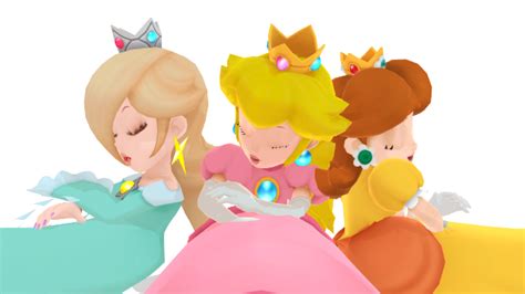 Mmd Peach Daisy And Rosalina Sleeping By Hyper Mario 64 On Deviantart