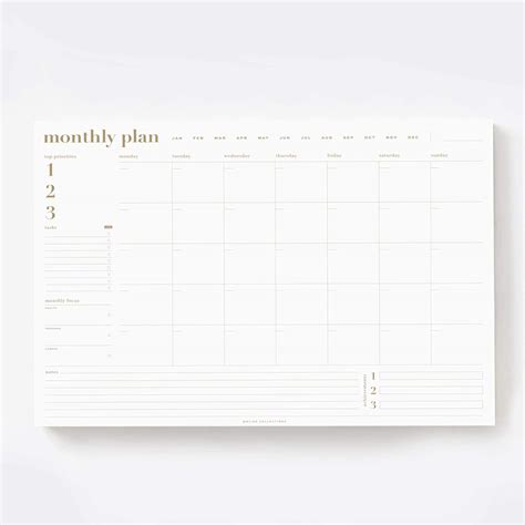 Amazon Com Bliss Collections Monthly Planner Gold Undated Desk