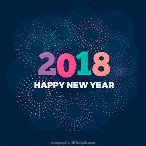 Free Vector Simple New Year Background With Colourful Digits