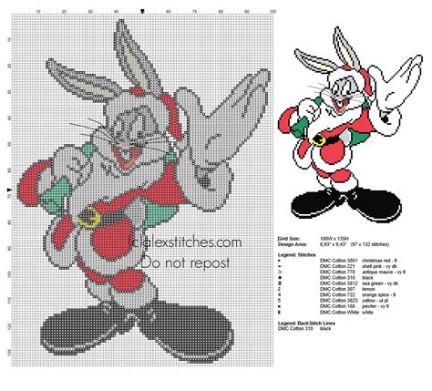 Gratis Bugs Bunny Navidad Punto De Cruz Gratis Punto De Cruz