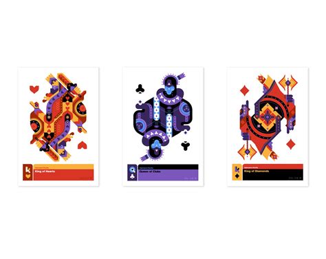 Set Of 3 Hyperspace Royalty Playing Card Art Prints Choose Etsy