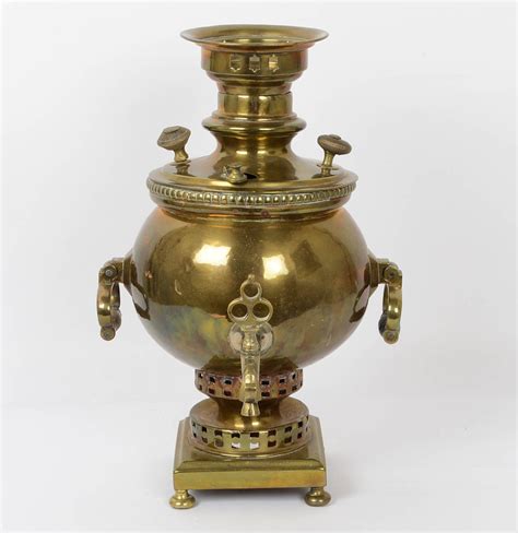 Antique Heavy Brass Russian Samovar Ebth