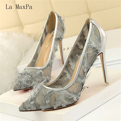 la maxpa 2019 new style elegant luxury fashion women pumps high heels sexy women shoes pointed