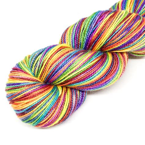 Rainbow Merino Yarn Bright 4 Ply Hand Dyed Yarn Rainbow Sock Etsy Uk