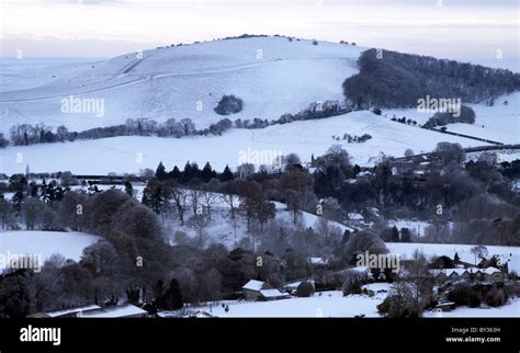 A Winter View Of Melbury Abbas And Melbury Hill In Dorset England UK Stock Photo Alamy
