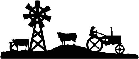 Farm Scene Cow Windmill And Tractor Dxf File Dxf Files Cnc