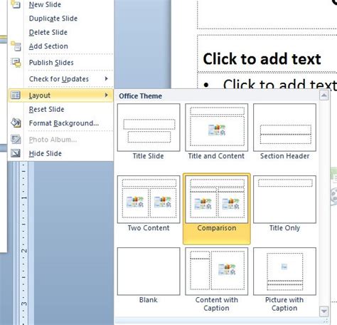 2 Columns Slide Layout In Powerpoint 2010