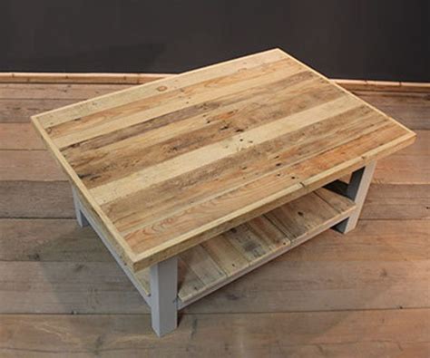 Handmade Rustic Coffee Table With Magazine Shelf The