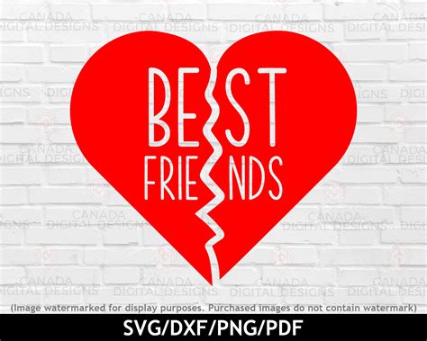 Best Friends Svg Best Friends Heart Clipart Broken Heart Etsy