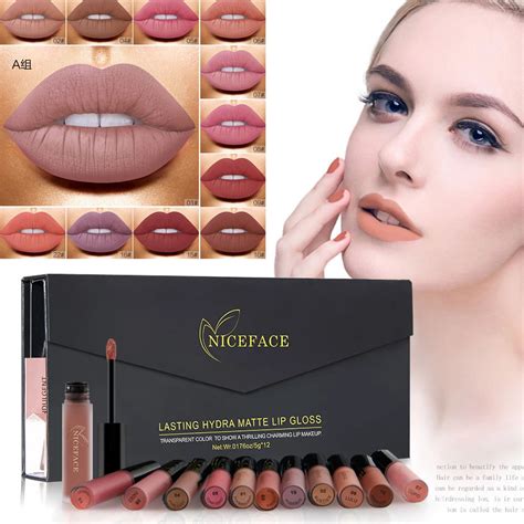 Velvet Matte Lipstick Set Sexy Red 12 Colors Liquid Lipgloss Waterproof Lip Sticklip Kit Matte