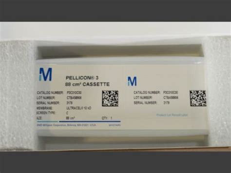 Millipore P3c010c00 Pellicon 3 Filter Cassette Ultracel 10 Kd Membrane 88 Cm Ebay