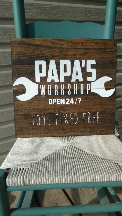 A gift given from the heart of a grandchild is a precious thing. Grandparents gift papa's workshop sign can be by ...
