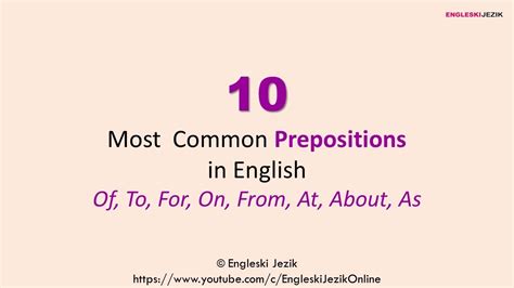 10 most common prepositions in english of to for on from at about as youtube