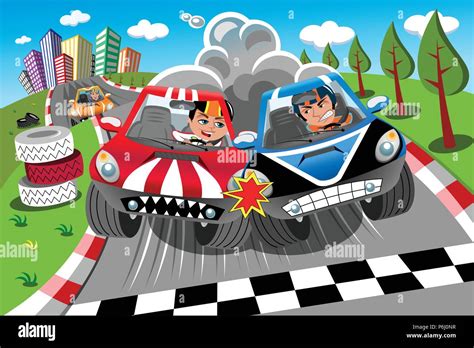 Competition Cars Race Finish Line Drivers Stock Vector Image & Art - Alamy