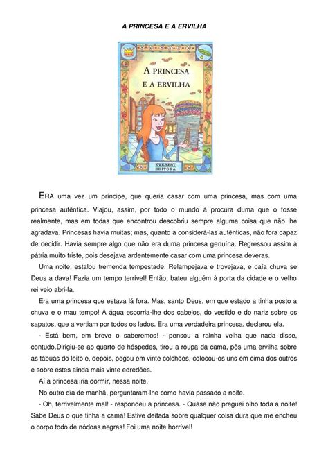 A Princesa Ea Ervilha Texto