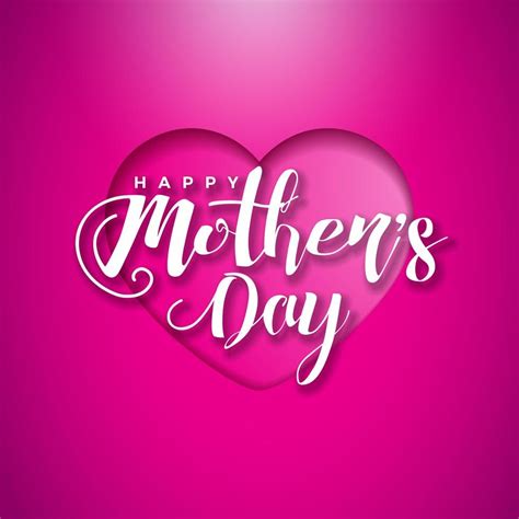 Download Happy Mothers Day Greeting Card With Hearth On Pink Background Vector Cele Mothers