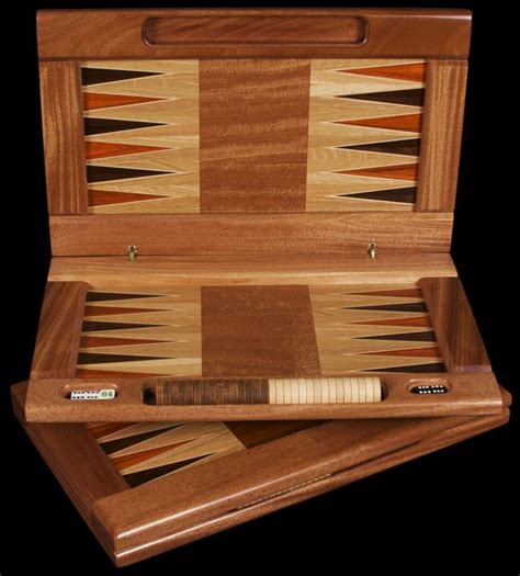 David Levy Hardwood Creations Folding Backgammon Set Made Of