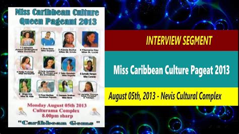 miss caribbean culture pageant 2013 segment 5 interview youtube