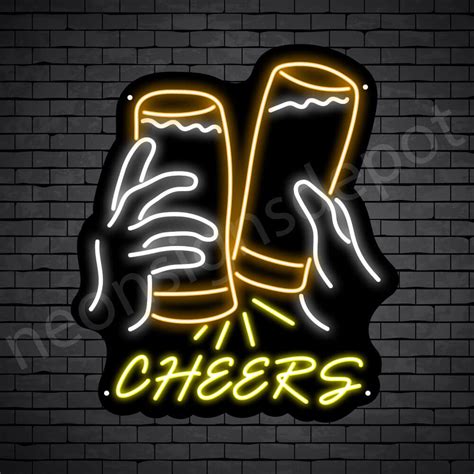Beer Neon Sign Cheers Two Glasses Neon Signs Depot