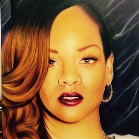 Airbrushed Portrait Of Rihanna Airbrush Art Riri Rihanna