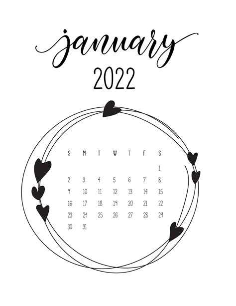 Free Printable January 2022 Calendars World Of Printables