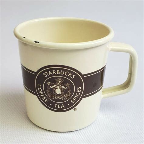 Starbucks Original Pike Place Logo Enamel Metal Coffee Tea Mug 14oz Ebay