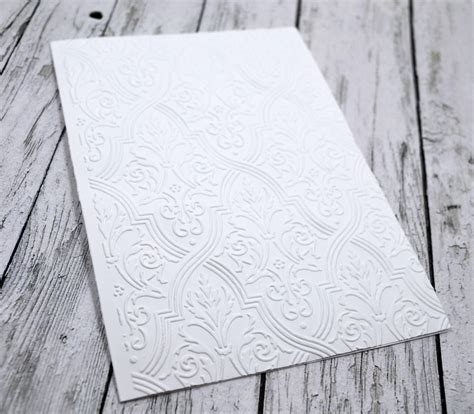 A wedding is one of the most beautiful and holy occasions of one's life. White Embossed Blank Cards / Blank Invitation / Blank Greeting Card / DIY Wedding Invitation ...