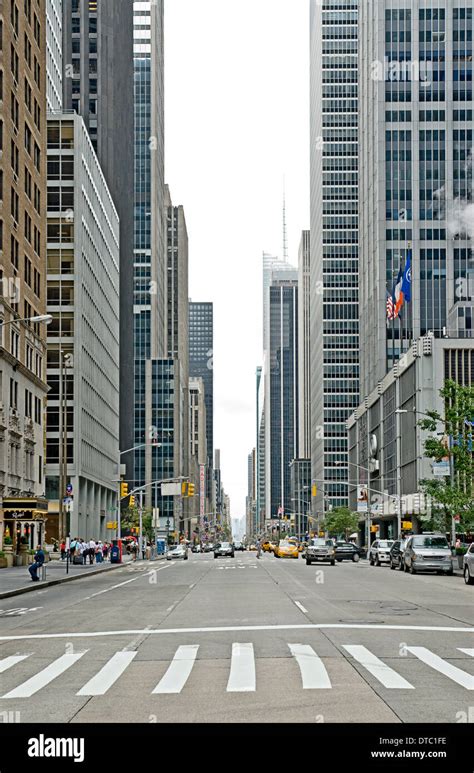 Empty Urban Street Scene On Avenue Of The Americas In New York City