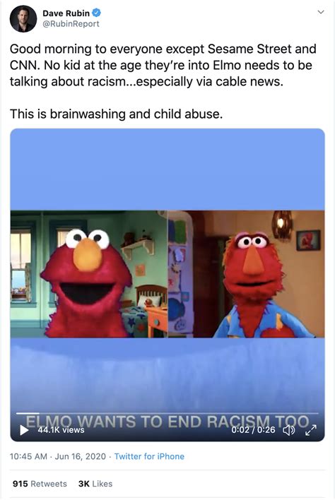 Rubin Gets Triggered By Elmo Saying Elmo Wants Everyone To Be Treated