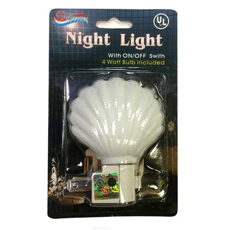 2 Pack Night Lights On Off Switch Shell Shape Light Nite Wall Plug Home