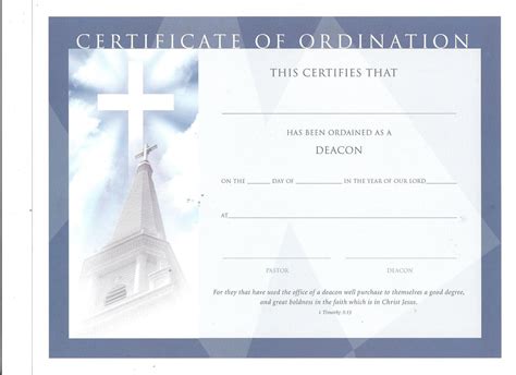Free Fillable Deacon Ordination Certificates