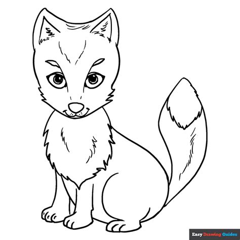 Arctic Fox Coloring Page Easy Drawing Guides