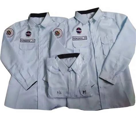 Uniform Cotton Plain Security Guard White Shirt Size Large At Rs 600