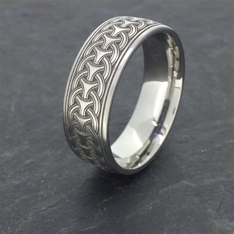 Titanium Ring Engraved Norse Knot | Etsy | Titanium rings, Engraved rings, Titanium metal