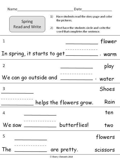 19 Best Images Of Kindergarten Sentence Worksheets Fill In The Blank
