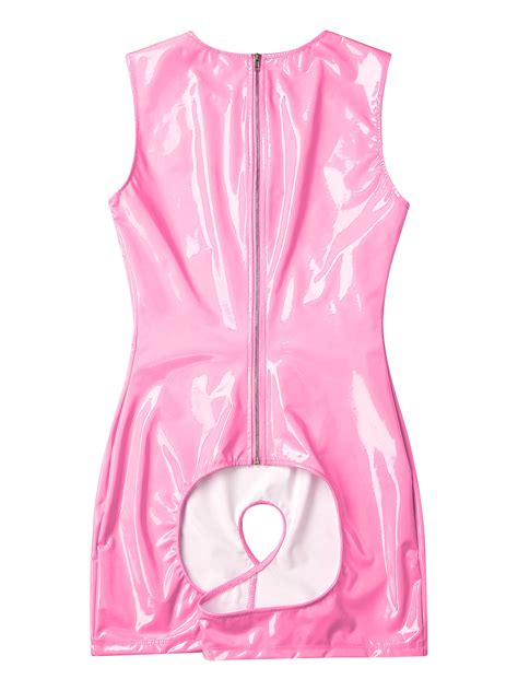 Chictry Womens Exotic Teddies Lingerie Open Cups Latex Catsuit